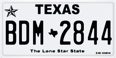 TX license plate BDM2844