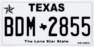 TX license plate BDM2855