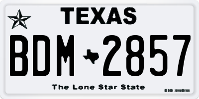 TX license plate BDM2857