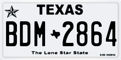 TX license plate BDM2864