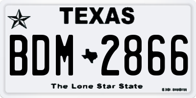 TX license plate BDM2866