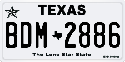 TX license plate BDM2886