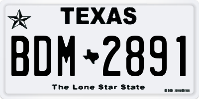 TX license plate BDM2891