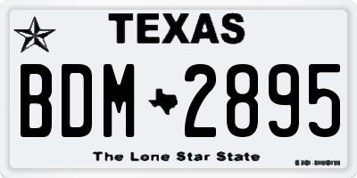 TX license plate BDM2895