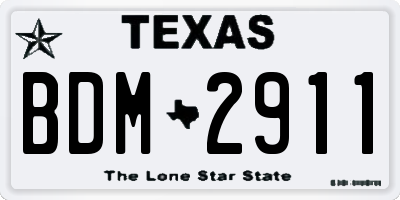 TX license plate BDM2911