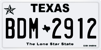 TX license plate BDM2912