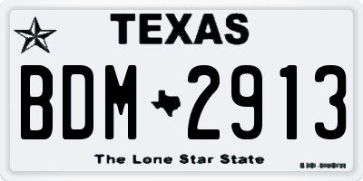 TX license plate BDM2913