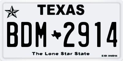 TX license plate BDM2914