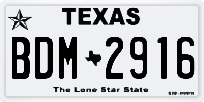 TX license plate BDM2916