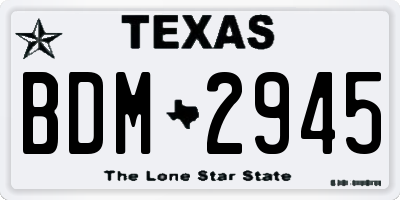 TX license plate BDM2945