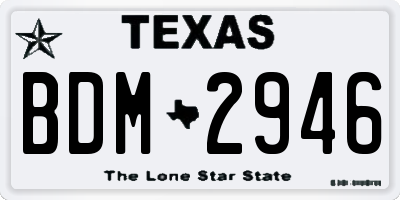 TX license plate BDM2946