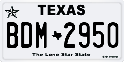 TX license plate BDM2950