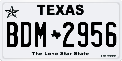TX license plate BDM2956