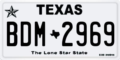 TX license plate BDM2969