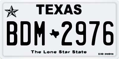 TX license plate BDM2976