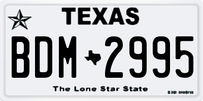 TX license plate BDM2995