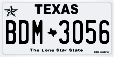 TX license plate BDM3056