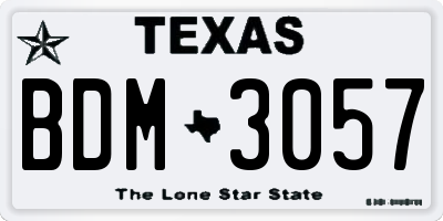 TX license plate BDM3057