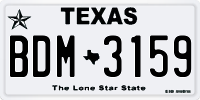 TX license plate BDM3159