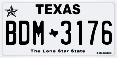 TX license plate BDM3176