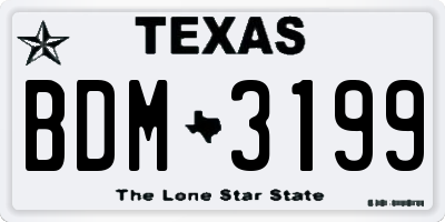 TX license plate BDM3199