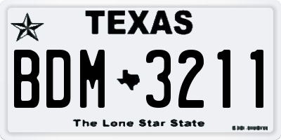 TX license plate BDM3211