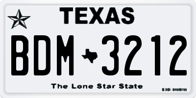 TX license plate BDM3212