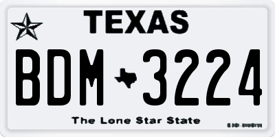TX license plate BDM3224