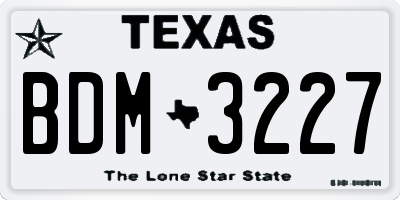 TX license plate BDM3227