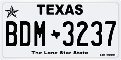 TX license plate BDM3237