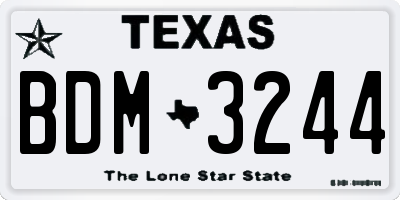 TX license plate BDM3244