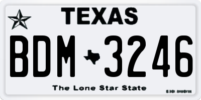 TX license plate BDM3246