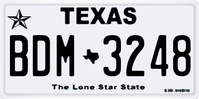 TX license plate BDM3248
