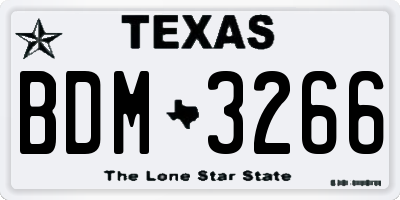 TX license plate BDM3266