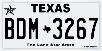 TX license plate BDM3267
