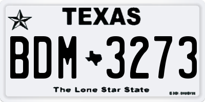 TX license plate BDM3273