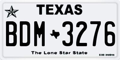 TX license plate BDM3276