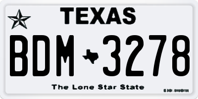 TX license plate BDM3278