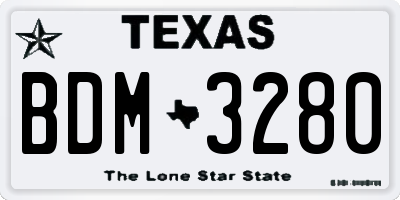 TX license plate BDM3280