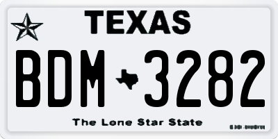 TX license plate BDM3282