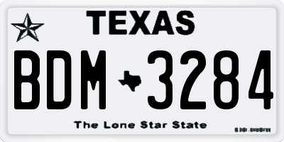 TX license plate BDM3284