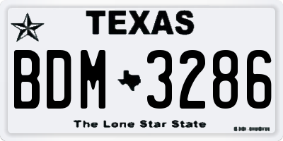TX license plate BDM3286
