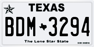 TX license plate BDM3294