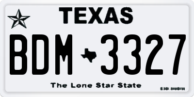 TX license plate BDM3327