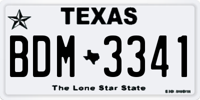 TX license plate BDM3341
