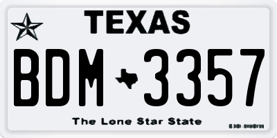 TX license plate BDM3357