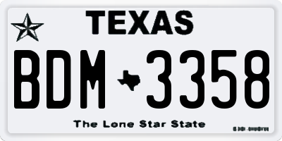 TX license plate BDM3358