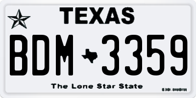 TX license plate BDM3359