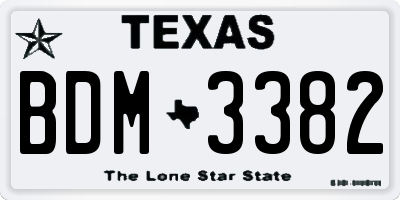 TX license plate BDM3382