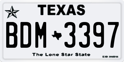 TX license plate BDM3397